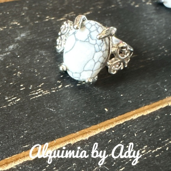 Howlite silver victorian gem ring/ patience and tenderness - Picture 1 of 8